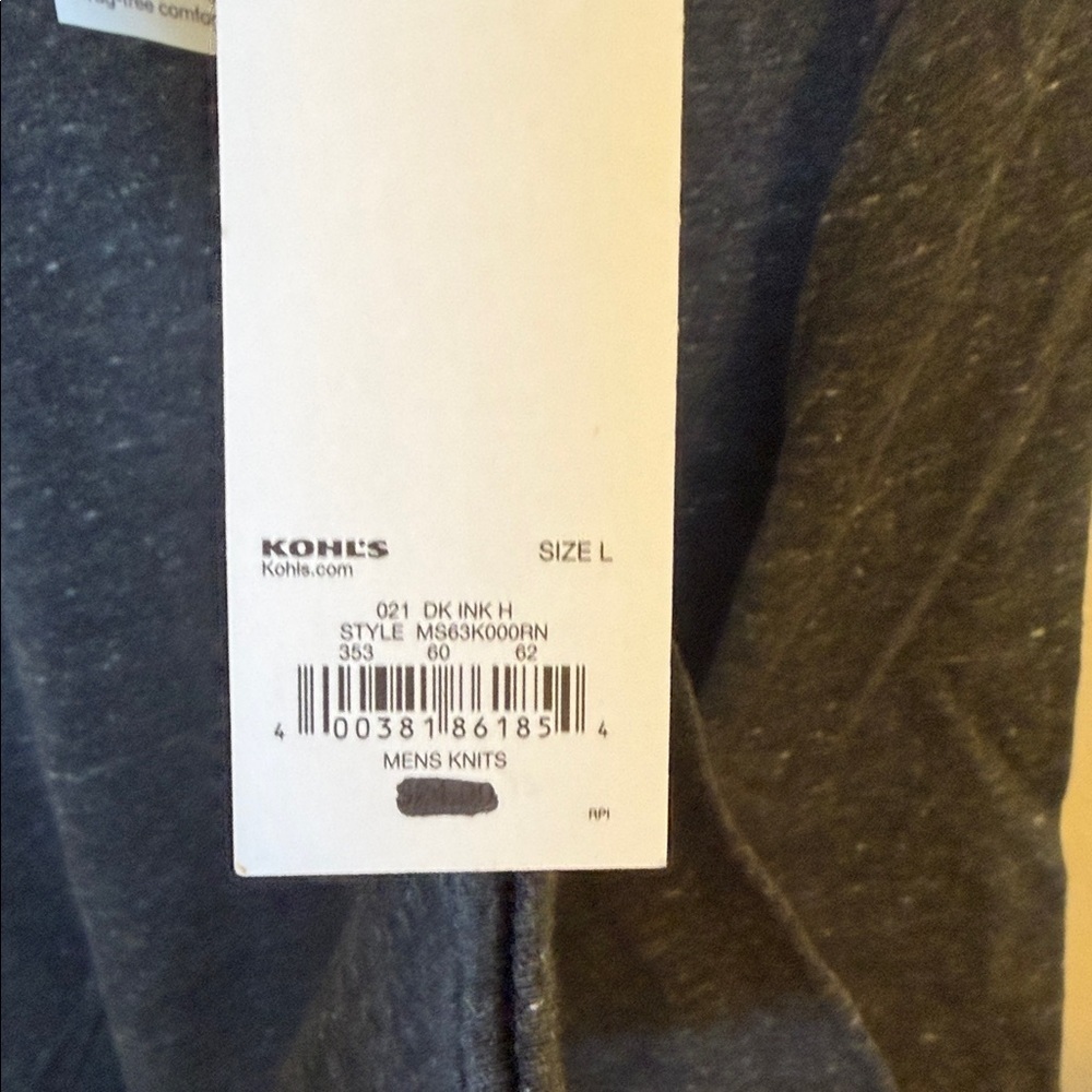 Men's Charcoal Long Sleeve Tee - Picture 6 of 7